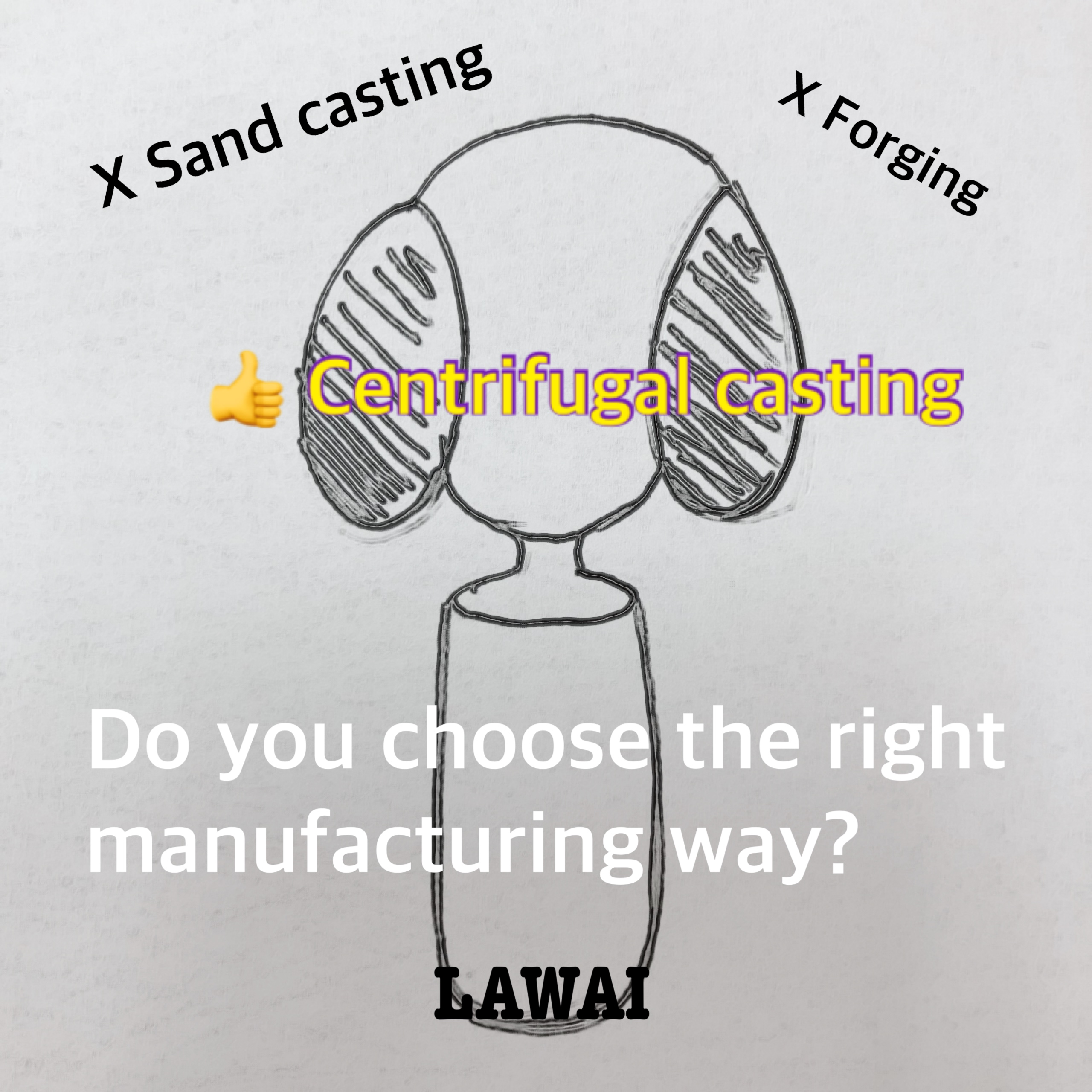 Centrifugal casting is better than sand casting and is almost equal to forging