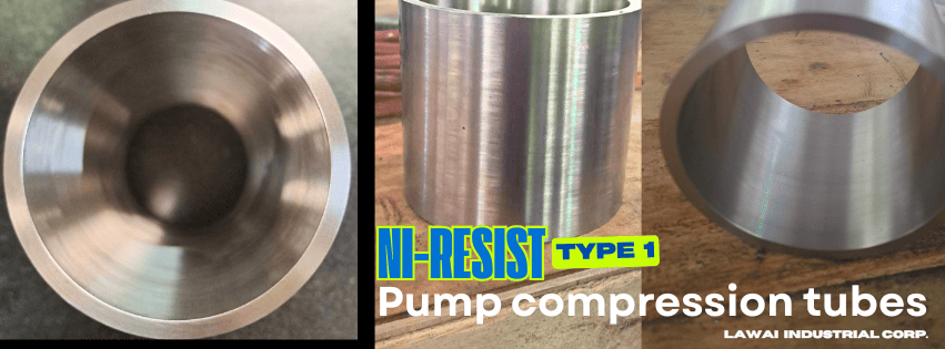 LAWAI INDUSTRIAL CORPORATION manufactures Ni-resist series pump compression tubes by centrifugal casting in Taiwan