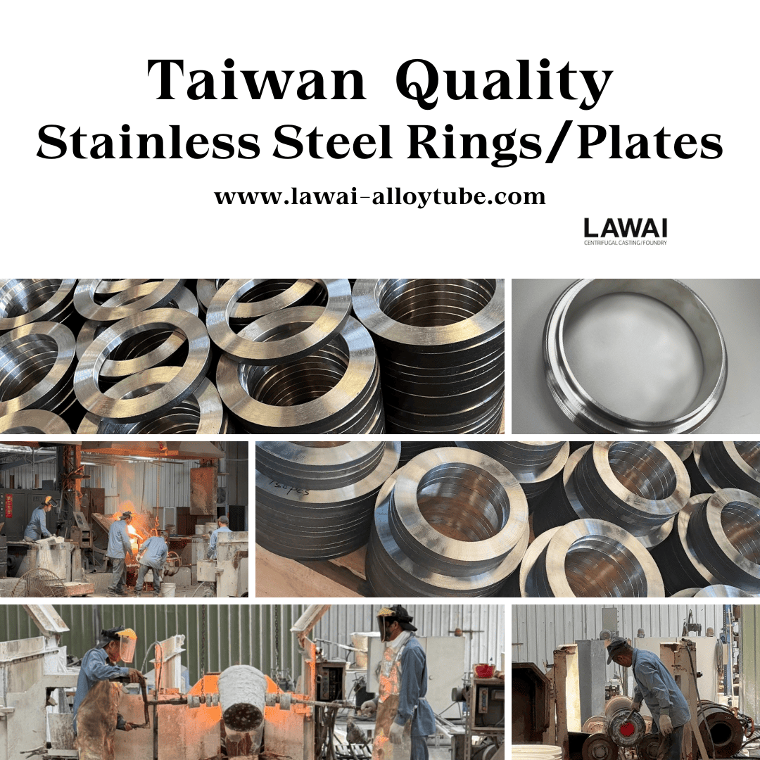 LAWAI INDUSTRIAL CORPORATION is the centrifugal casting manufacturer in Taiwan able to produce large stainless steel rings for valve and semiconductor industries