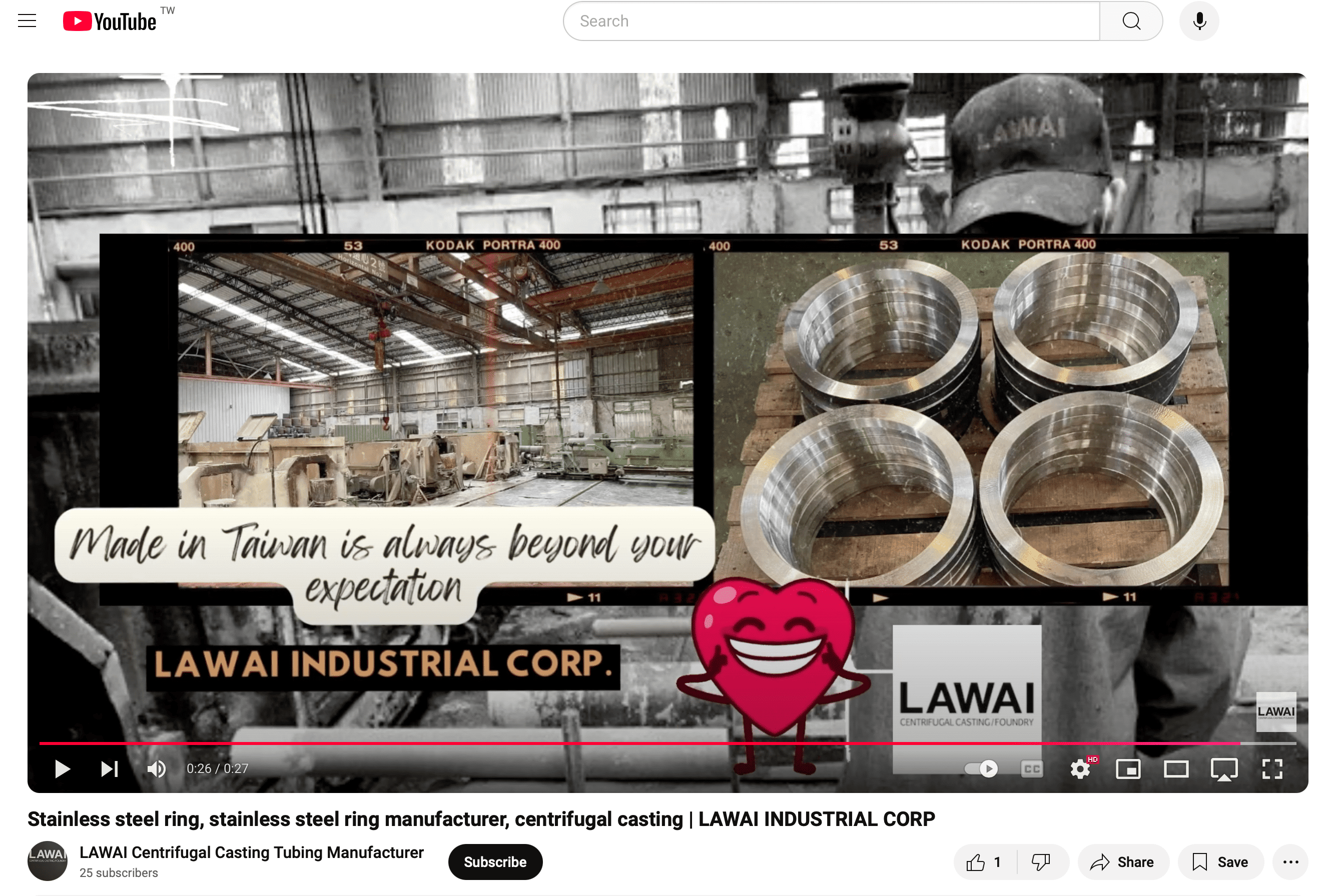 LAWAI INDUSTRIAL CORPORATION is the centrifugal casting source of stainless steel rings and stainless steel ring plates in Taiwan in Asia