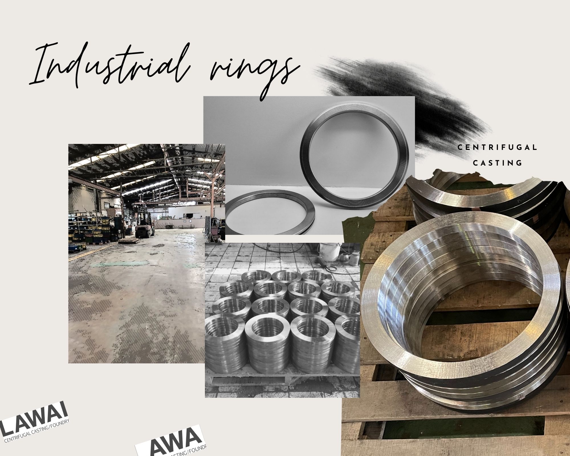 Spacer ring manufactured by centrifugal casting is able to be customized based on different requirements